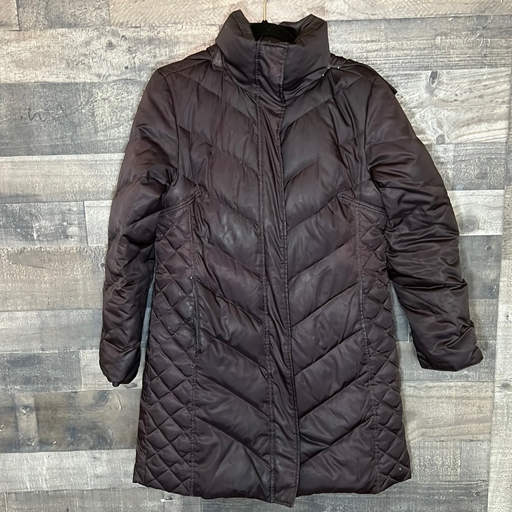 Brown Kenneth Cole Reaction Long Down Coat